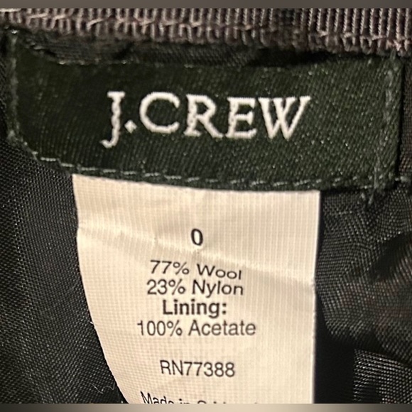 J. Crew Wool Blend Charcoal Grey Lined Mini Skirt, Slanted Pockets & Zipper, 0 - Picture 8 of 13